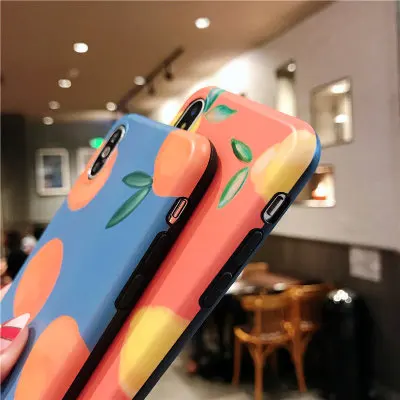 Мобильный телефон Ins wind fresh fruit orange корпус 7plus оранжевый полноразмерный мягкий