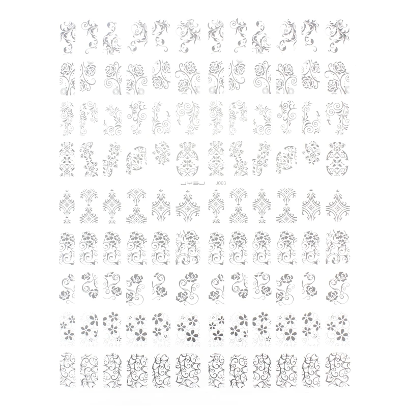 6 цветов 108 узоров 3D металлические штамповки переводные наклейки для дизайна