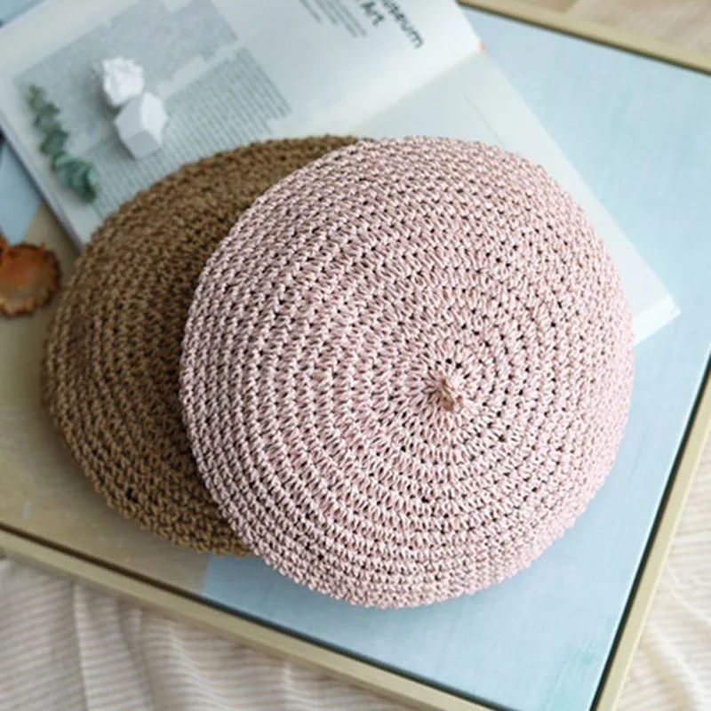 2019 новые модные береты Регулируемый соломенный берет Женская соломенная шляпа