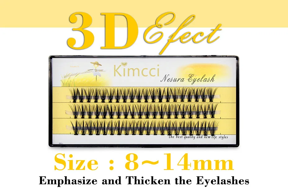 Kimcci 20D натуральные Мягкие Накладные ресницы для наращивания Роскошные ресницы Объемные ресницы вееры 3D ресницы профессиональные Искусственные ресницы