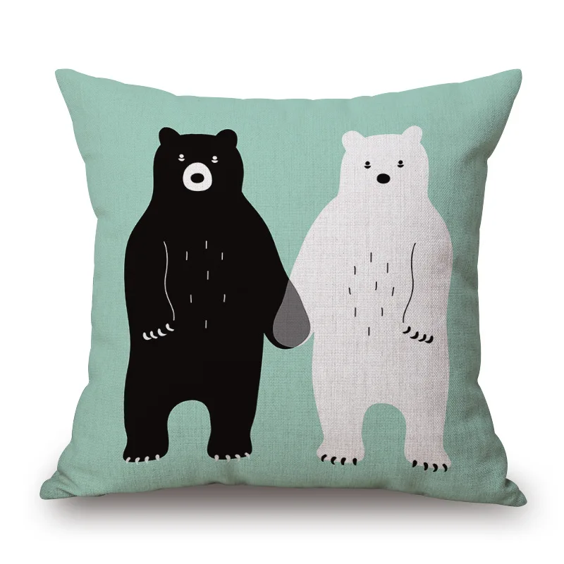 Животные из мультфильмов лиса Медведь обезьяна кошка с односторонней печатью