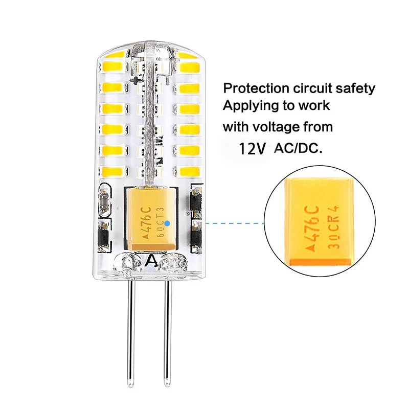 10pcs G4 LED Bulb 12V AC DC 2W 3014 SMD Light Lampada Lampara bombillas 48LED 360 Beam Angle Equal 20W Halogen Lamp | Лампы и