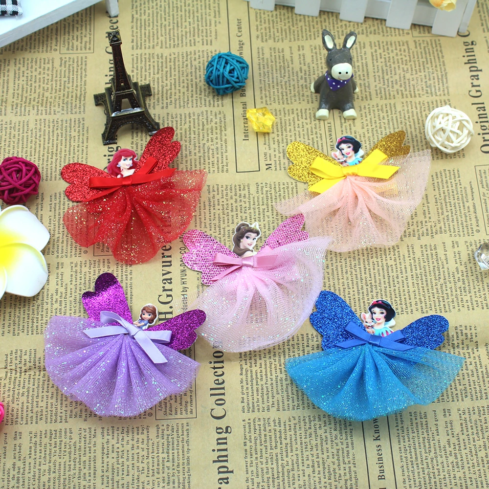 

5 шт. 5 дюймов милой принцессы волосы луки крокодил на день рождения Заколки для волос для танцев для девочек аксессуары для волос Новый Диза...