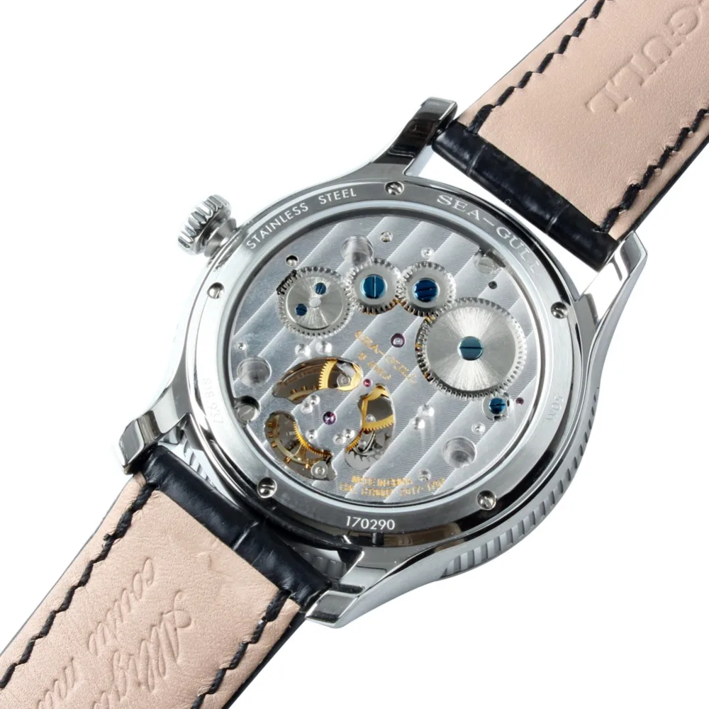 Механические часы Seagull Tourbillon, запас мощности, индикатор дня и ночи, ручные мужские часы 818,937 с сертификационной бумагой