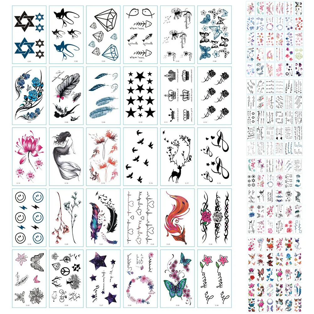 150 шт. водостойкие тату наклейки с блестками для мужчин и женщин|Временные тату| |