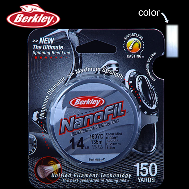 Оригинальный бренд Berkley NanoFil 150yd 137m леска чистая тумана Uni Filament с нулевой