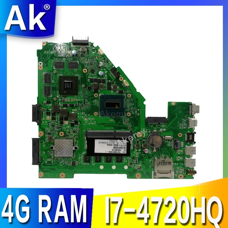 Akemy X550JK материнская плата для ноутбука For Asus X550JX X550JF X550JD X550J 4G RAM I7 4720HQ/4710HQ GTX850M/4 Гб