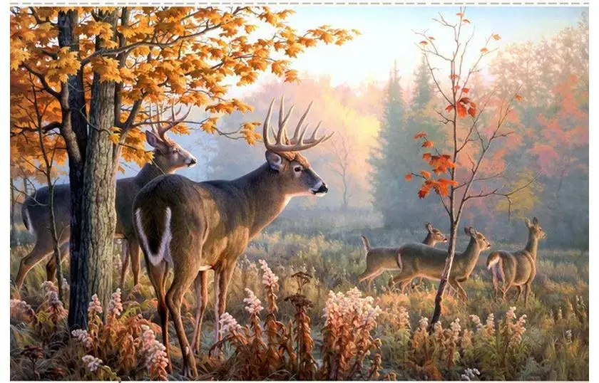 

3D wallpaper custom mural beauty Wall of setting of milu deer in the forest non-woven wallpaper room decoration