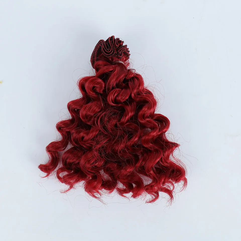 113A Allaosify 15 см* 100 см BJD парики Черный Золотой коричневый серебряный цвет короткие вьющиеся волосы для 1/3 1/4 1/6 куклы DIY - Цвет: 113A
