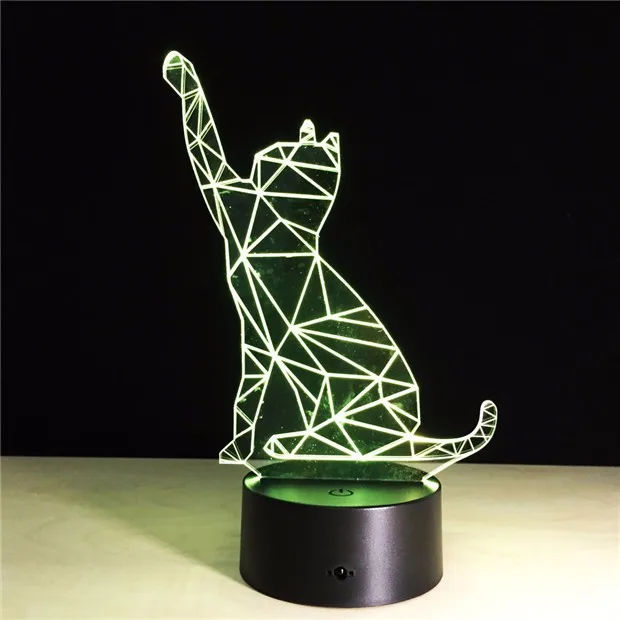 Новейший дизайн, ночник, милый кот, сенсорный выключатель, USB светодиодный светильник для детской спальни, освещение для сна, искусство, кофейная панель, атмосферный Декор