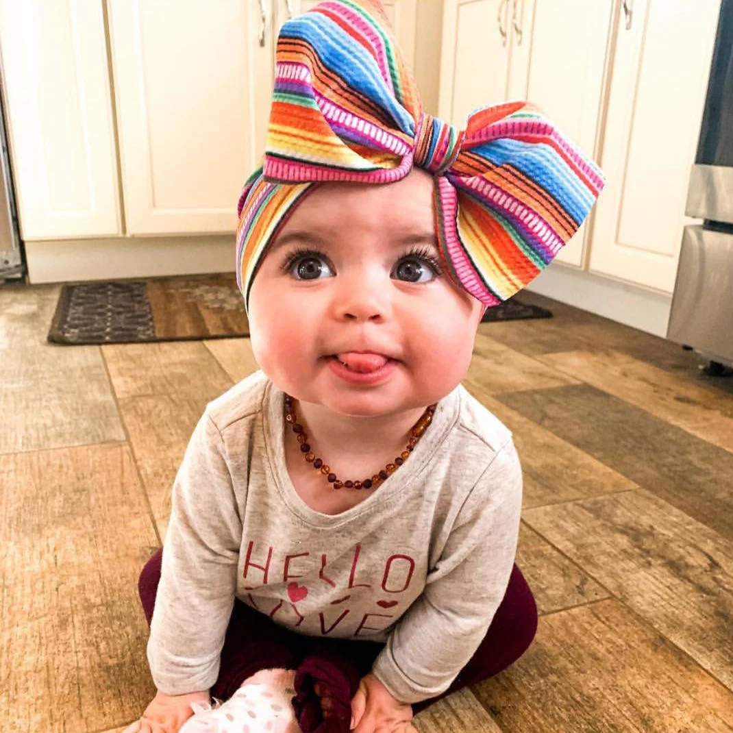 Baby Girl Headbands with Bows Bandeau Bebe Fille Headwrap Bow Hair Accessories for Girls Headwraps Turban Headband | Детская одежда и
