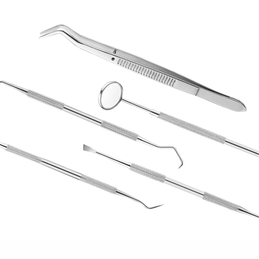 5 шт. набор для гигиены зубов из нержавеющей стали скребок пинцет инструмент
