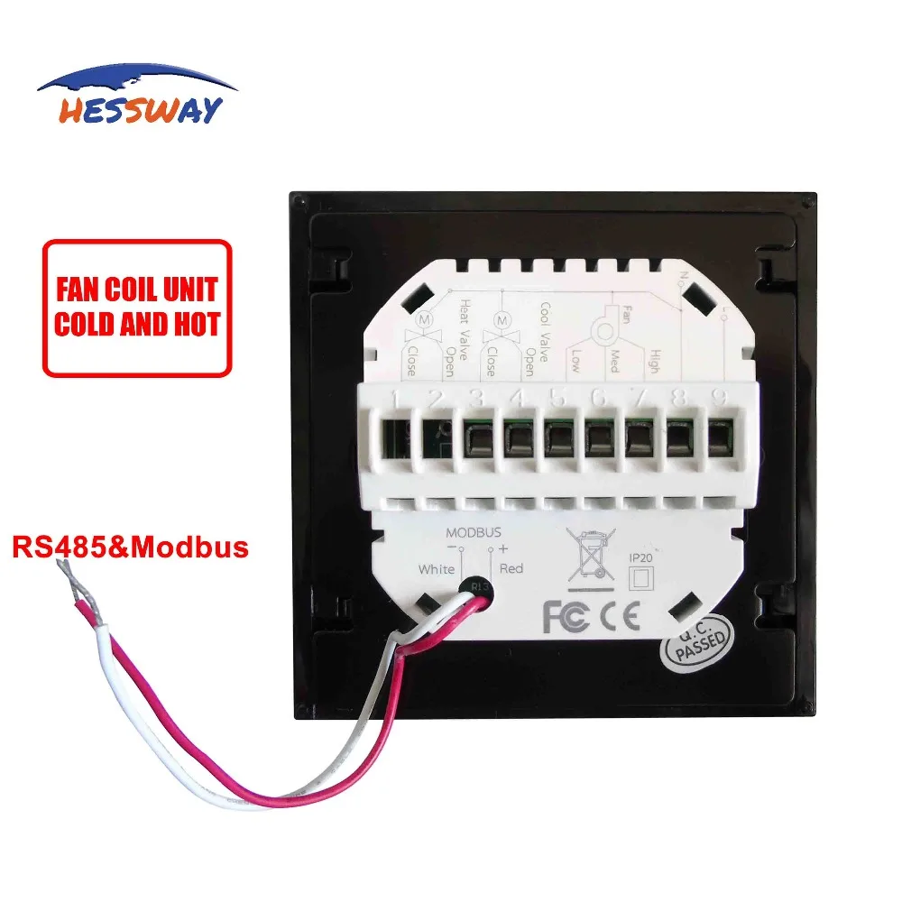 HESSWAY 2 трубы 4 3 скорости rs485 rtu &amp Modbus термостат вентиляторная катушка для