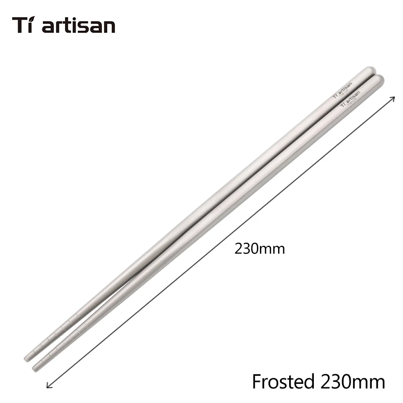 230mm-sandblasted Tiartisan чистые титановые квадратные палочки для еды сверхлегкие экологически чистые полые полированные палочки для еды 195/230 мм длина Ta8205Ti Ta8206Ti - Цвет: 230mm-sandblasted