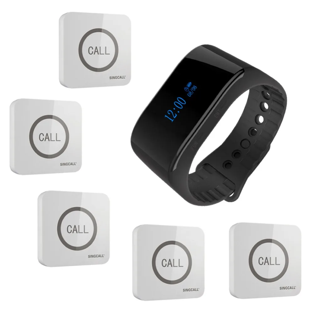 Беспроводная система вызова медсестры SINGCALL экстренный вызов 1 браслет приемник