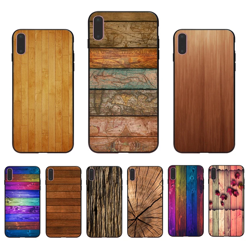 

IMIDO texture wood Silicone Phone Case Coque Cover For Iphone 7 8 7PLUS 8PLUS X XS XR XSMAX 5 5S SE 6 6S 6PLUS 6SPLUS