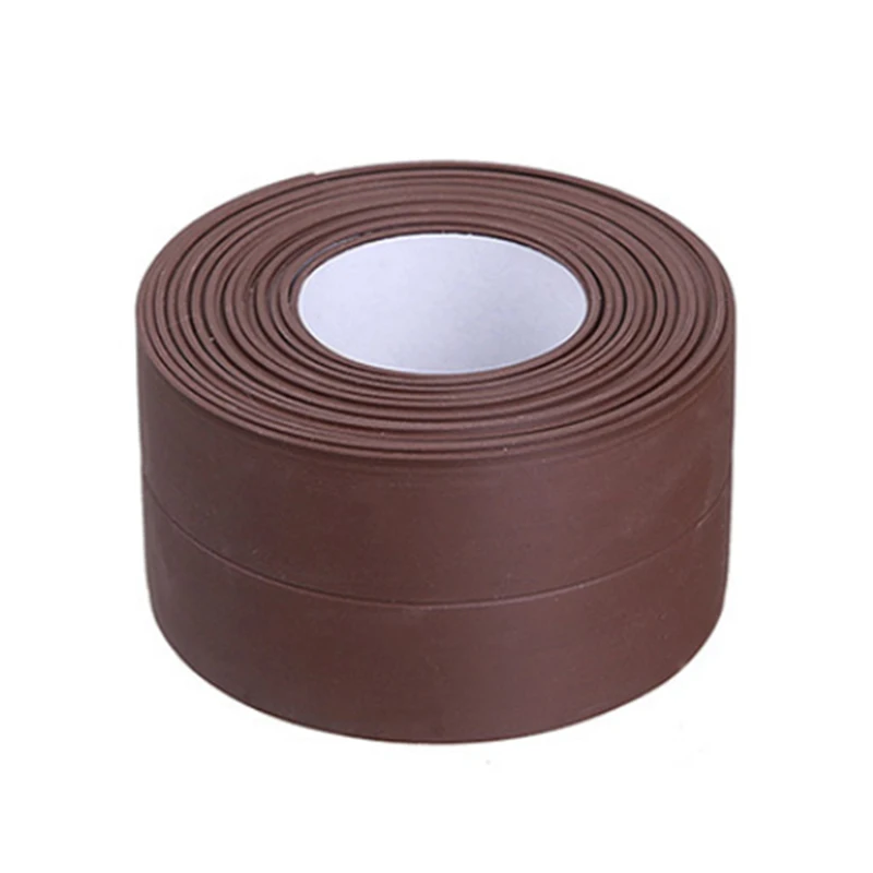 Brown 1PC Multi-purpose Self-adhesive Strong Color PVC Repair Waterproof Bonding Tape Sealing Sink Bathroom Wall Corner Sticker Tapes - Цвет: Brown