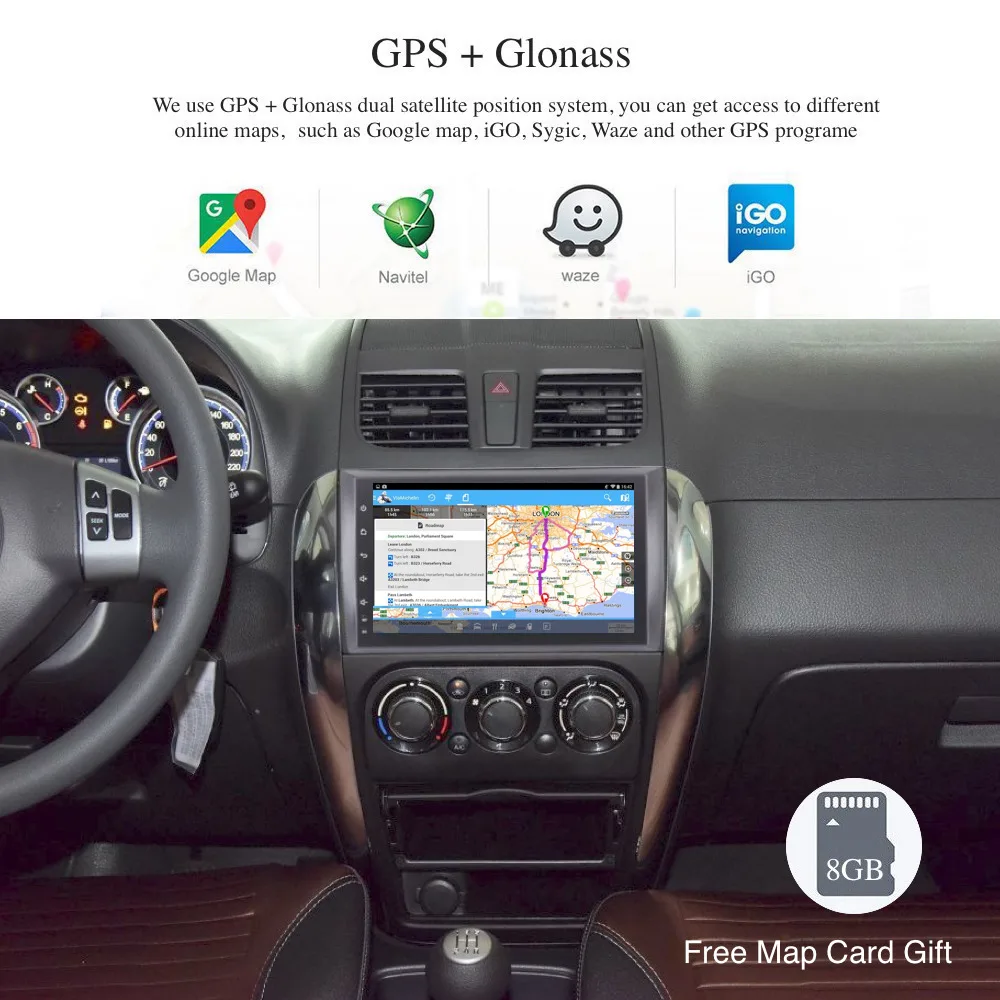 Автомобильное радио GPS Android 8 0/7 1 для Suzuki SX4 мультимедиа 2006 2007 2008 2009 2010 2011 2.5D IPS экран