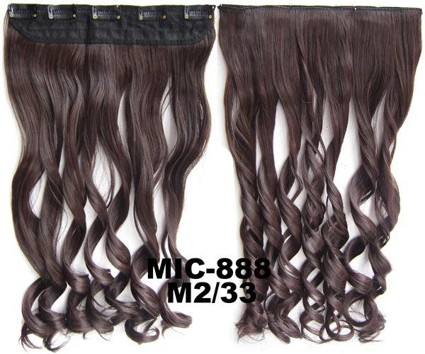 MIC888 Color M2-33 5 шт./лот вьющиеся клип в на синтетические волосы Slice парики 5 клипы жаростойкие Наращивание волос 24 дюймов, 100 грамм MIC-888 - Цвет: MIC888 Color M2-33