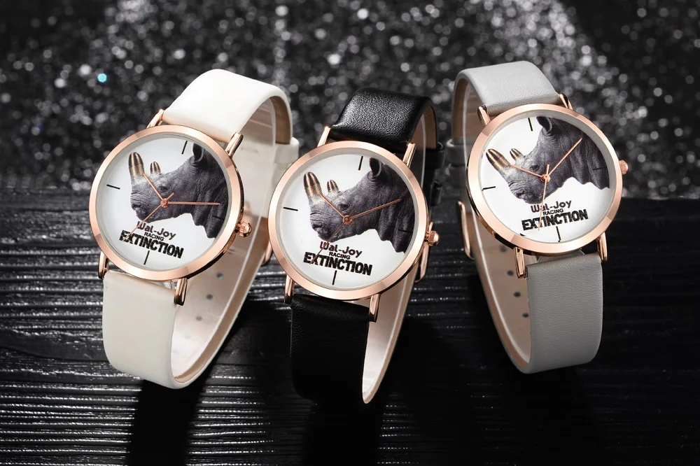 

Wal-Joy Brand Vintage Watch Women Animal Watch Fashion Rhinoceros Clock Waterproof Student Wristwatch in Quartz (9012-2)