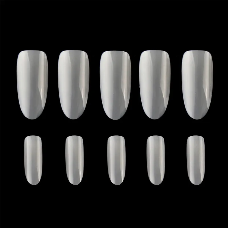 Biutee 500pcs Coffin Nails Clear Ballerina Nail Tips Full Cover Acrylic False Nails 10 Sizes- for Nail Salons and DIY Nail Art