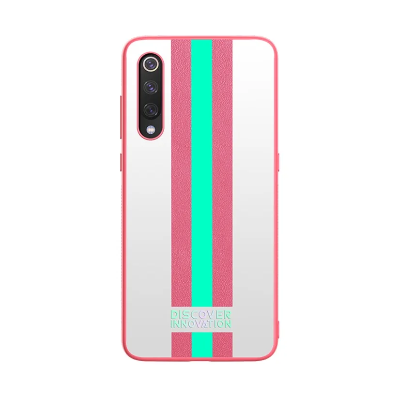 Для Xiaomi mi 9 чехол mi 9 Explorer чехол Nillkin Полосатый чехол PC pu кожаный светоотражающий мерцающий чехол для Xiaomi mi 9 - Цвет: Pink
