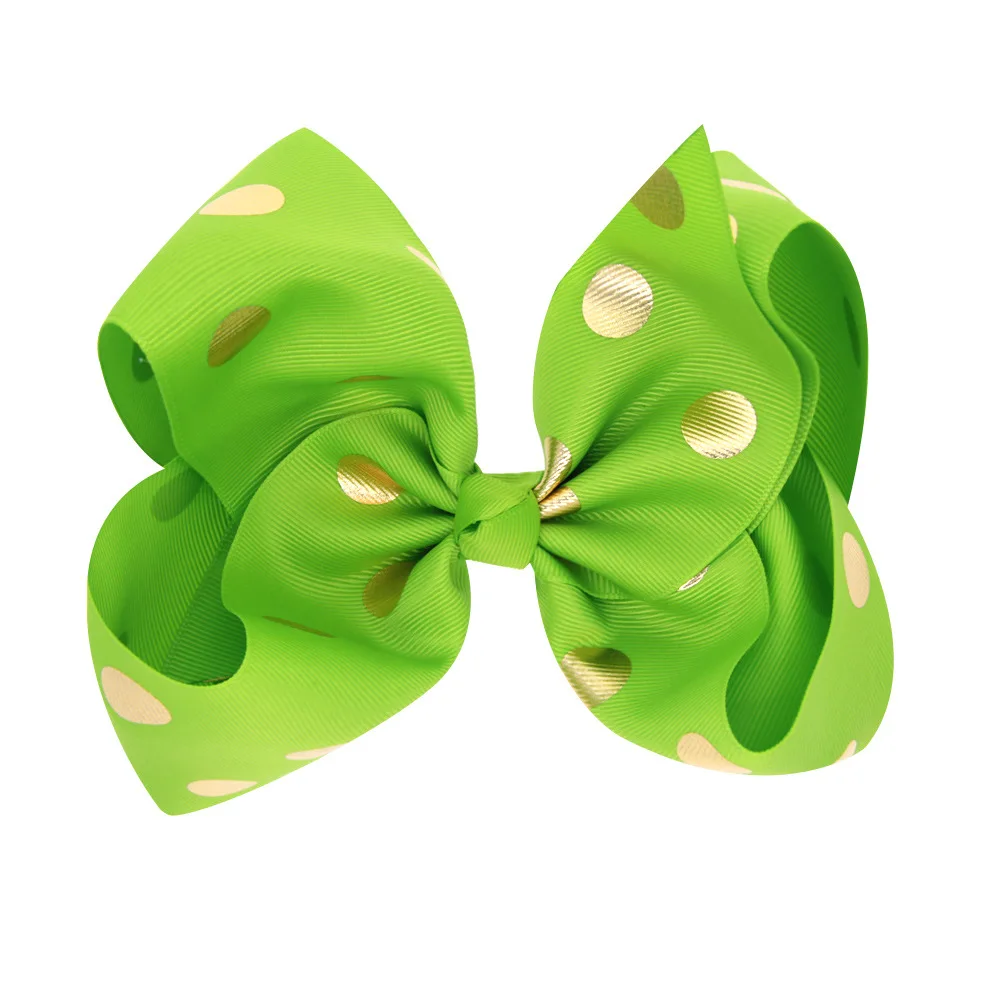

Nishine New 20pcs/lot 6.8" Polka Dot Hair Bow Clip Big Golden Dot Ribbon Bow Hairpins Girls Cosplay Bow Clips Birthdays Gifts