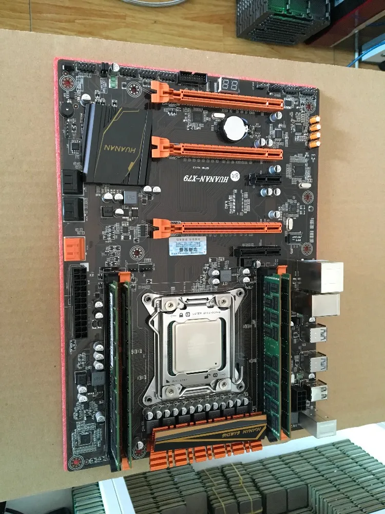 Игровая материнская плата huanan Zhi Deluxe X79 LGA 2011 ATX с процессором E5 2680 V2 SR1A6 4x16G 1600 МГц 64 ГБ DDR3 RECC кулер памяти