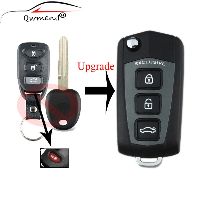 Чехол для ключей с откидной крышкой на 3 + 1 кнопке пустой чехол HYUNDAI Sonata YF Genesis купе