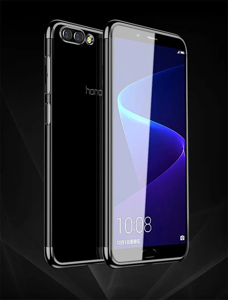 Чехол для Huawei Honor 10, роскошный мягкий силиконовый прозрачный чехол для Huawei P20 Lite Pro Honor View 10, чехлы для телефонов - Цвет: Black