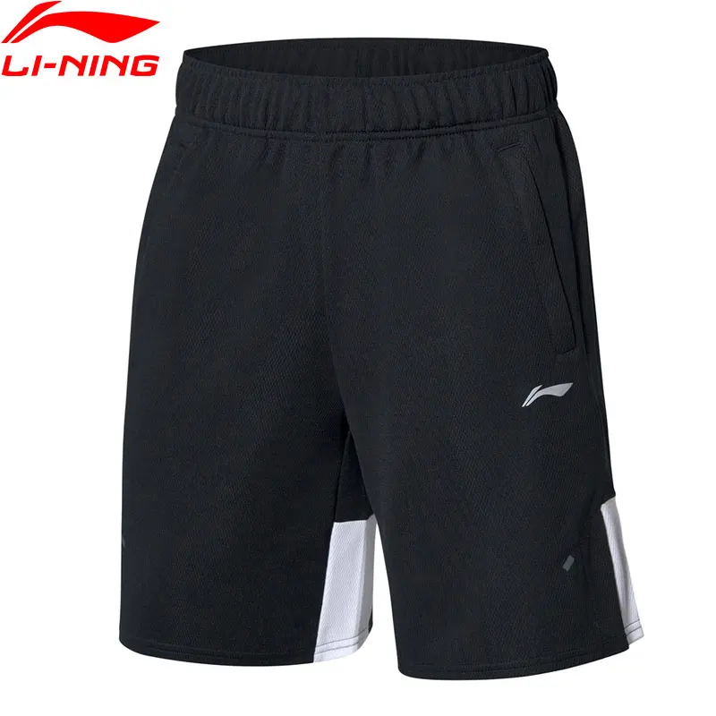 Li-Ning, мужские спортивные шорты, дышащие, свободный крой, полиэстер, удобные, с подкладкой, для фитнеса, спортивные шорты AKSP079 MKD1627