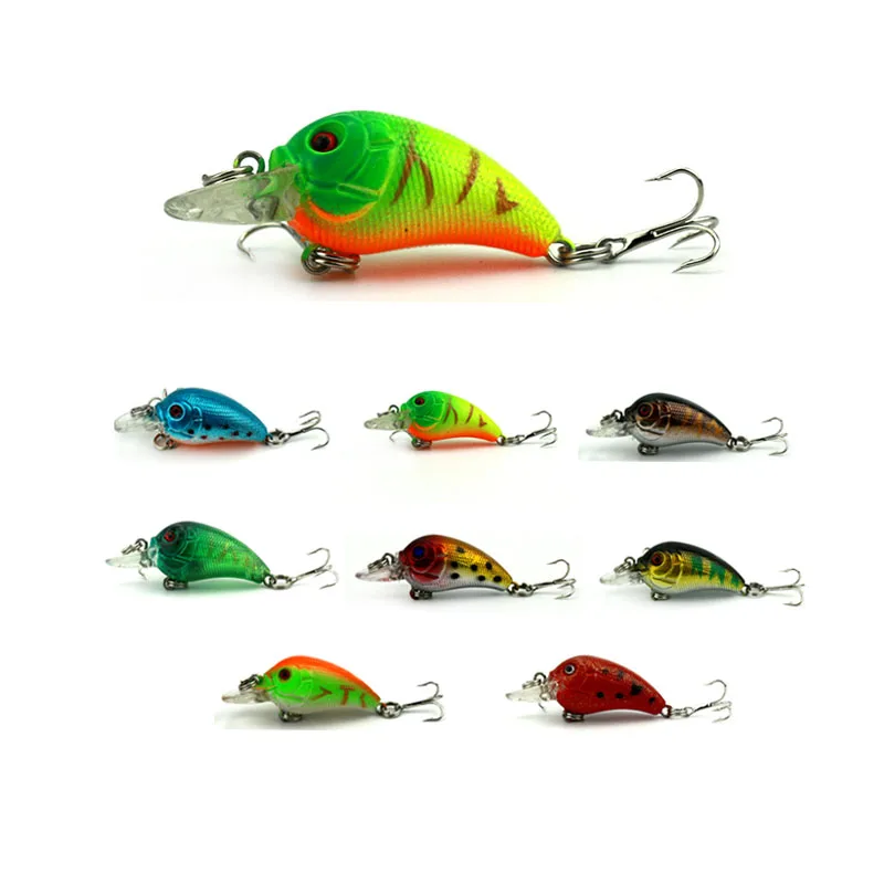 

HENGJIA hard plastic diving mini crankbaits artificial wobblers trout catfish pesca swim baits 4.5cm 4.2g 10#hooks