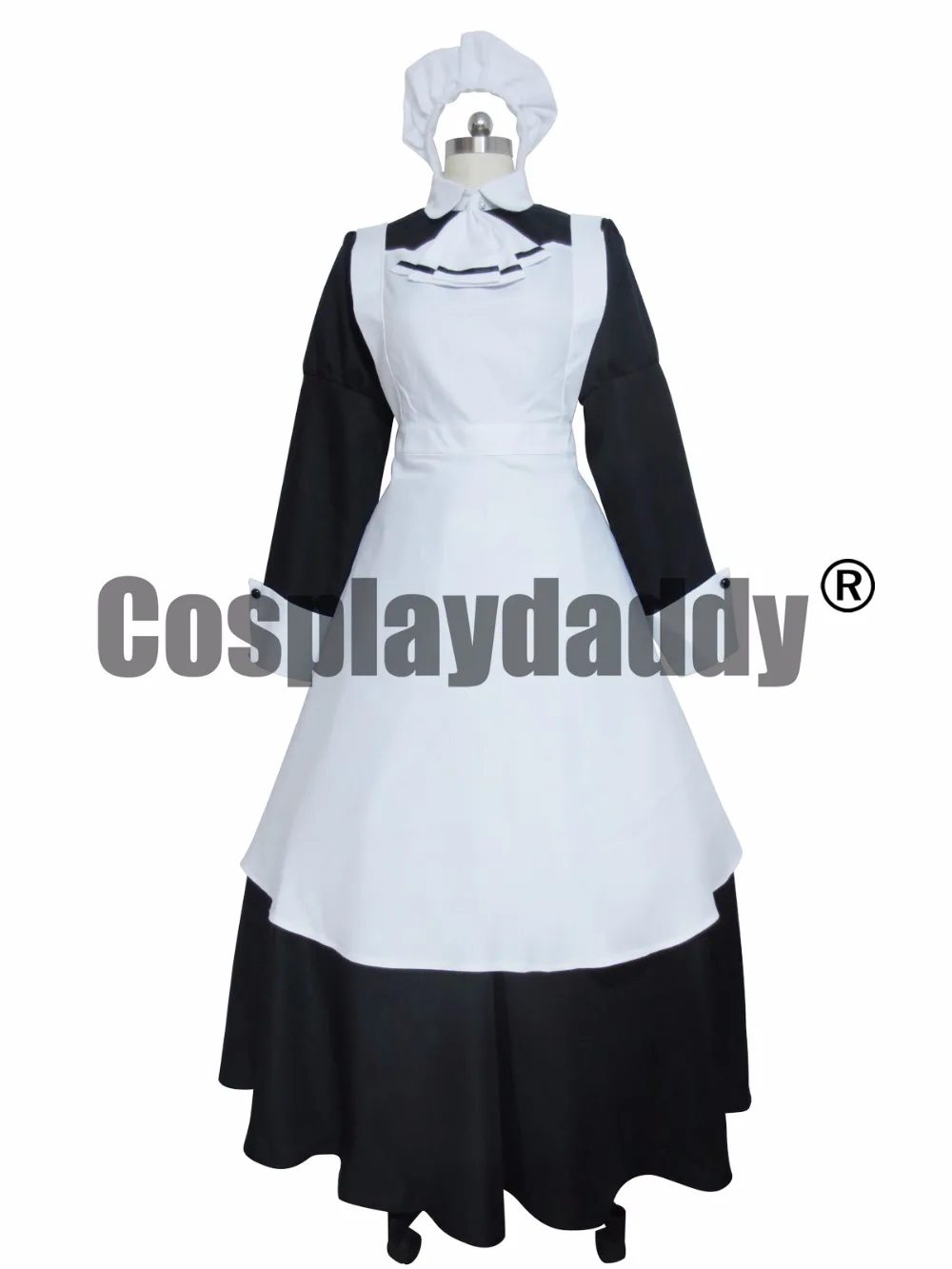 

Elegant long sleeves Maid cosplay Costume Lolita black &white