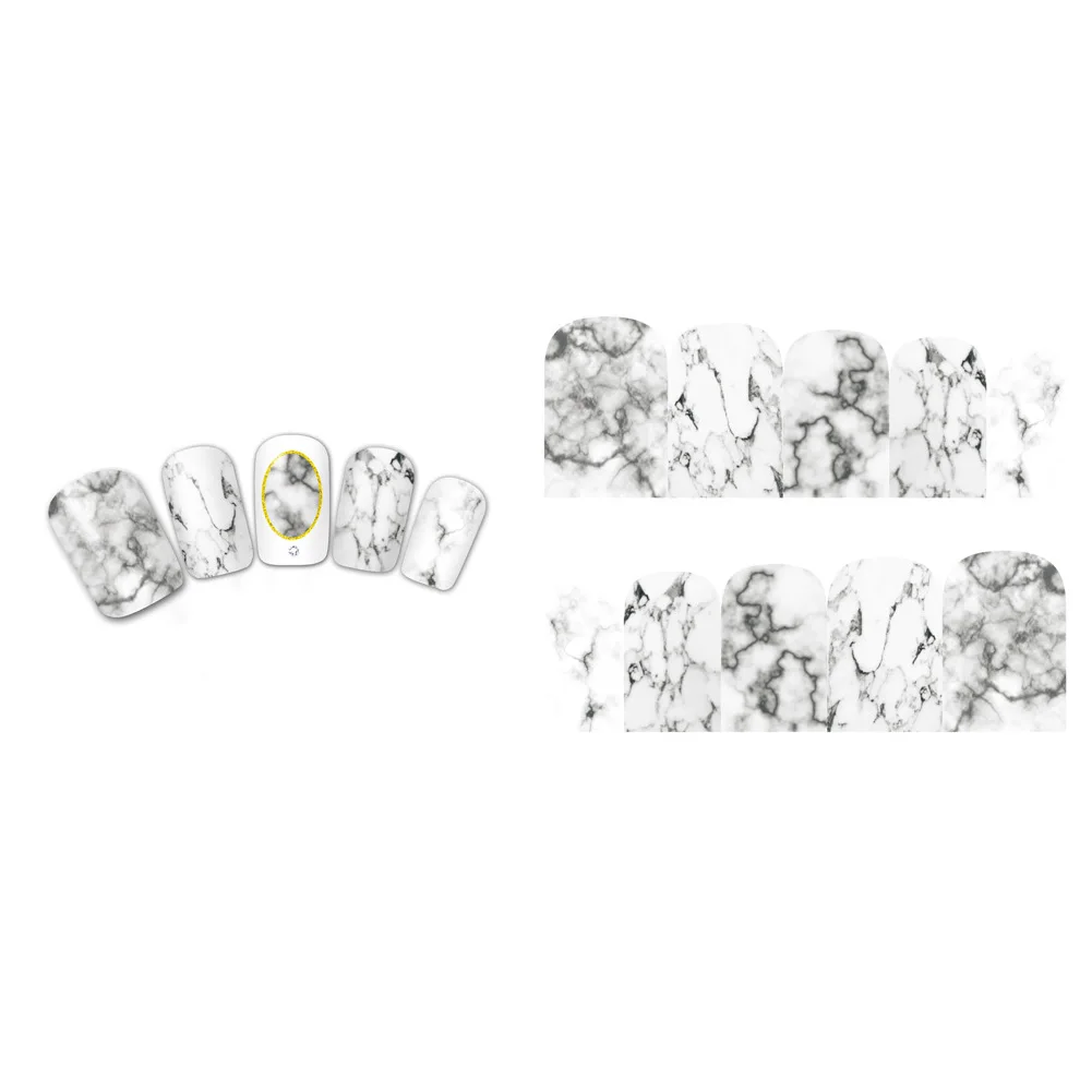 Art Water Decals Elegant Nail Sticker Transfer Girls Polish Accessories DIY Marble Series Manicure Charm Style Watermark | Красота и