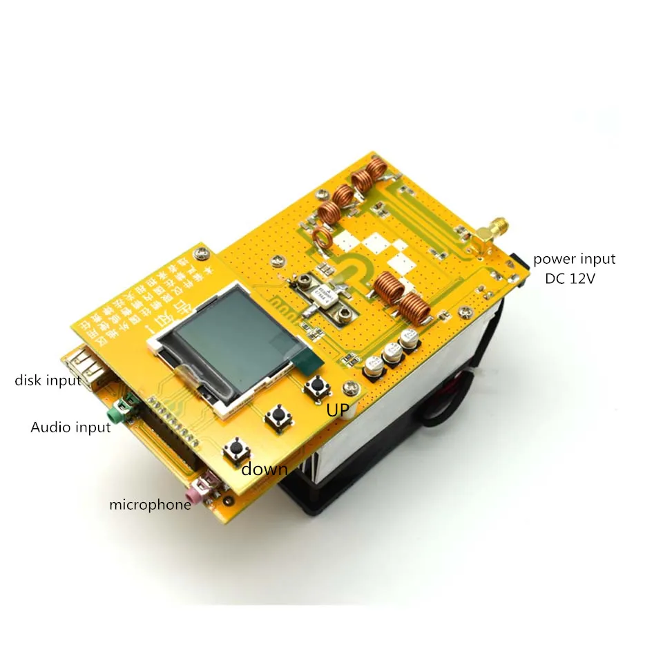 Последняя версия 12 V цифровой светодиодный портативный радиостанции 30 W PLL стерео fm-передатчик 76 M-108 MHz+ радиатор+ вентилятор