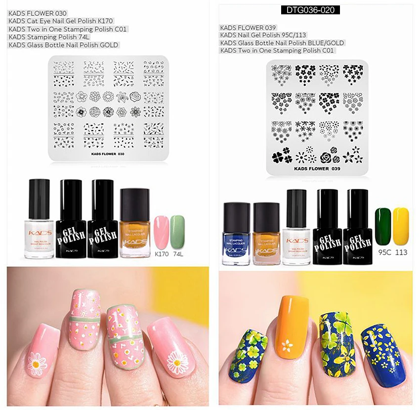 KADS Nail Art штампованные пластины природа Мода серии шаблоны для стемпинга рисунки для маникюра Лак для стемпинга трафарет для штамповки
