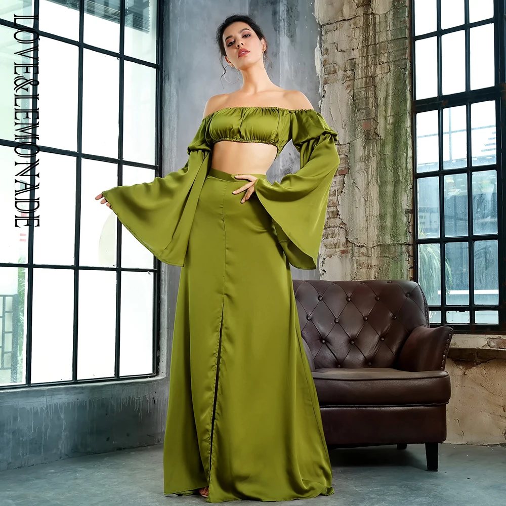 Короткий зеленый топ LOVE &amp LEMONADE LM1373T | Женская одежда