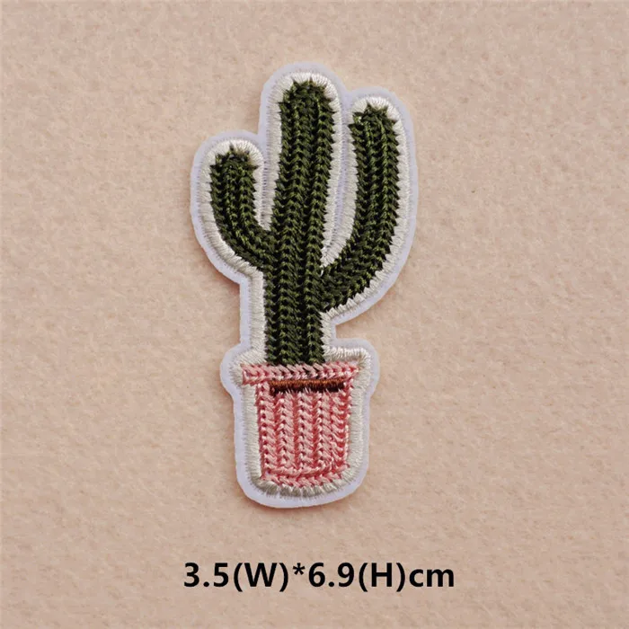 1pcs Mix Cactus Patch for Clothing Iron on Embroidered Sew Applique Cute Patch Fabric Badge Garment DIY Apparel Accessories 121 - Цвет: 3