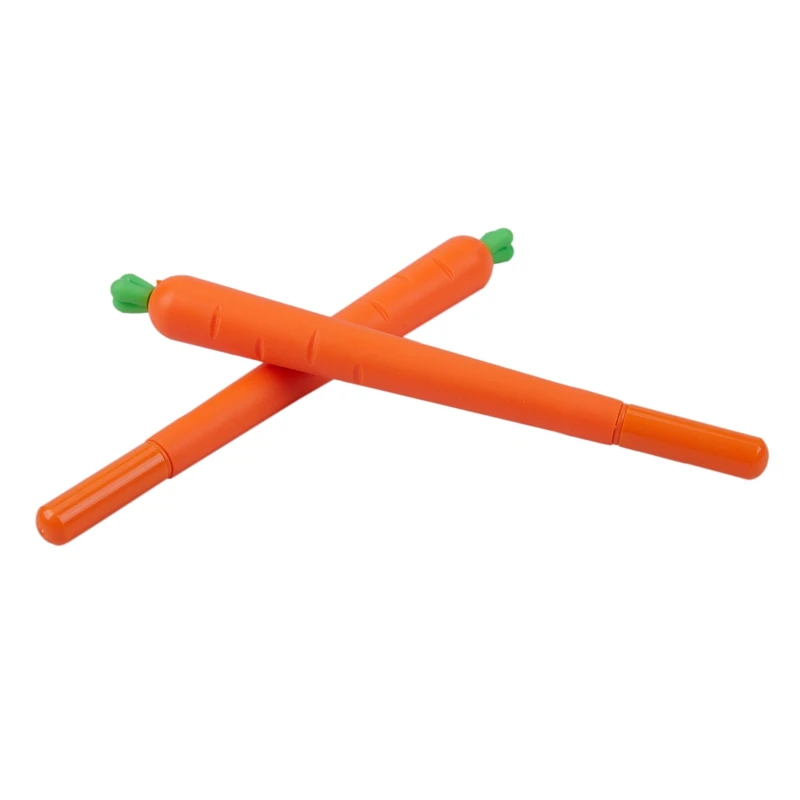 4 шт. Новинка Ручка в форме морковки пластиковые черные чернила милые овощи для