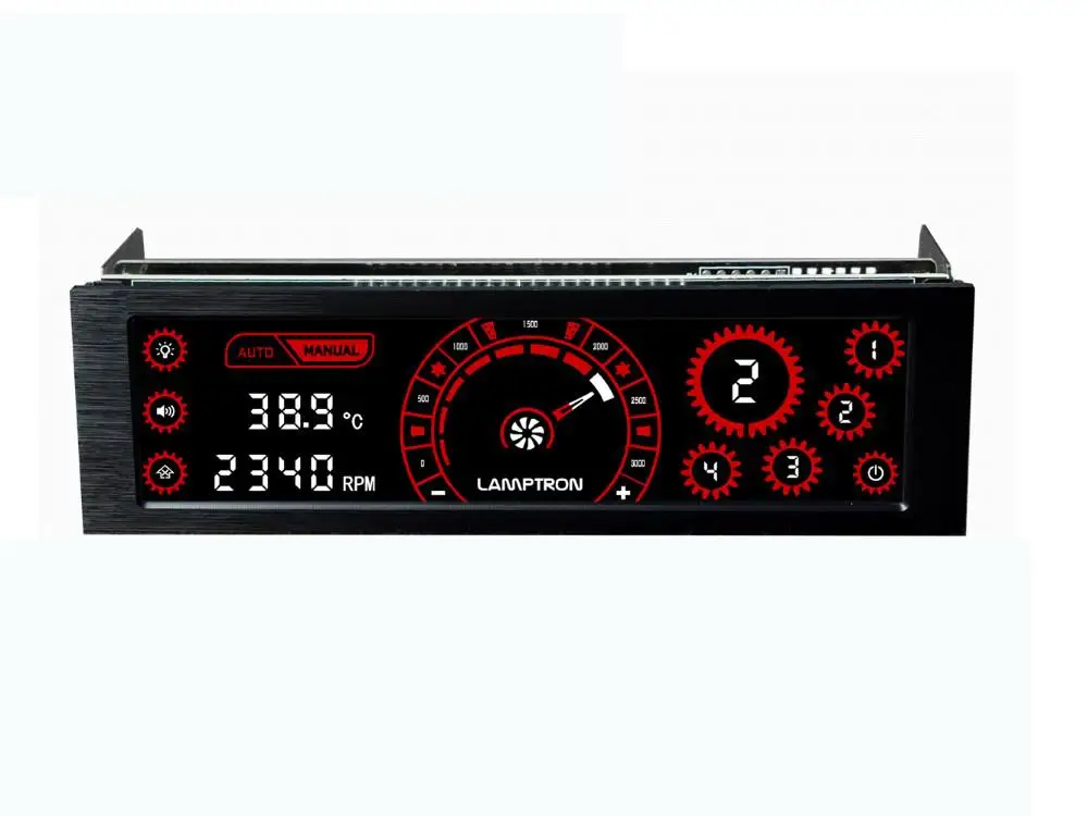 Lamptron CM430 контроллер скорости вентилятора, ЖК-экран 4 канала, водяное охлаждение ручное управление скоростью вентилятора, с разным фоном - Цвет лезвия: Red