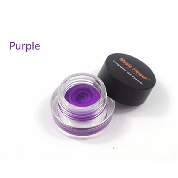purple 5 цветов Подводка для глаз гель 24 часа стойкий подводка для глаз гель водонепроницаемый макияж черный синий фиолетовый зеленый коричневый Eyliner - Цвет: purple