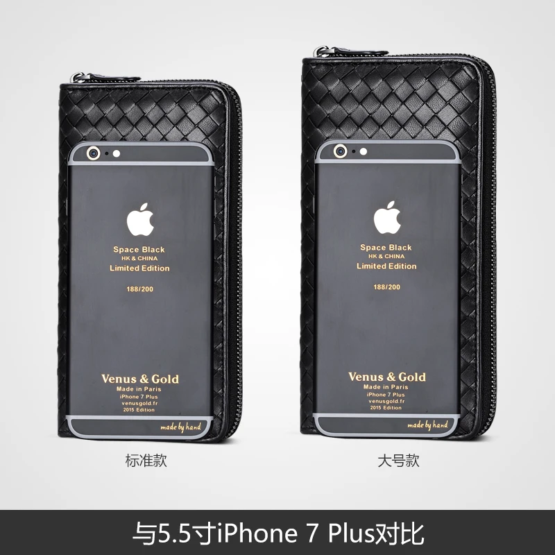 Новый кошелек из натуральной кожи плетеный клатч овечьей сумка-кошелек | Багаж и