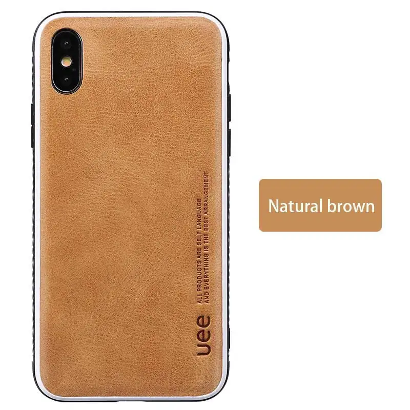 Natural brown Чехол для телефона из натуральной кожи для iphone 8 Plus 6 7, модный противоударный чехол, чехлы для iphone x, деловой кожаный чехол для iphone xr - Цвет: Natural brown