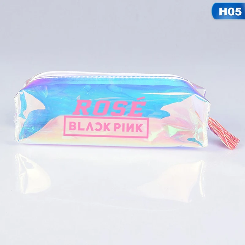 H05 Kpop красочная лазерная прозрачная Карандаш Чехол BTS мода набор кисточек для макияжа сумка Карандаш сумка, школьные принадлежности - Цвет: H05