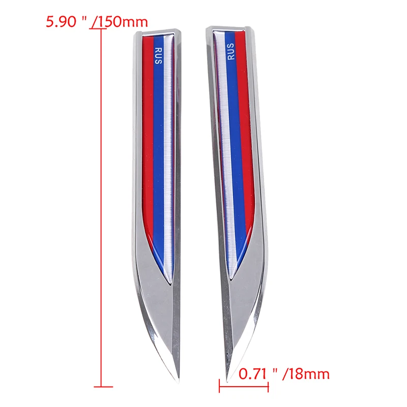 2 предмета крыло Metal Blade Fender 3D автомобильные наклейки России письмо стран с
