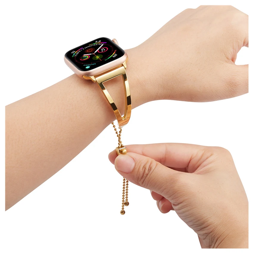 Для Apple Watch, версии 4 полосным 44 мм 40 мм, 38 мм, 42 мм, светильник модный металлический браслет Нержавеющая сталь ремешок для наручных часов iWatch, 4, версия 1, 2, 3, ремешок для наручных часов