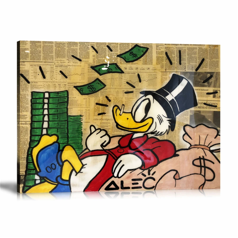 Alec Monopolys Scrooge наличные HD настенный холст с печатью постера живопись декоративная