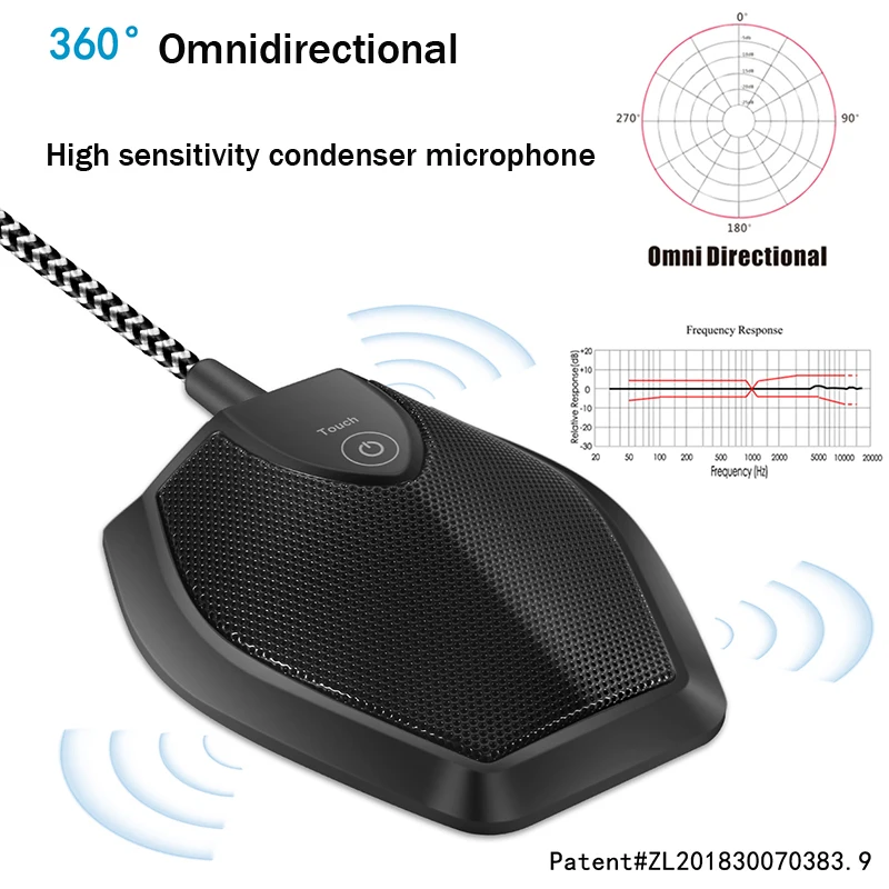 OGV всенаправленный Настольный сенсорный микрофон с шумоподавлением для офиса