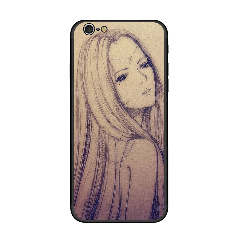 Эскиз Картины Чехол для iphone 5 5s se 6 6plus 6s plus 7 8 X Жесткий Роскошные PC + TPU чехол