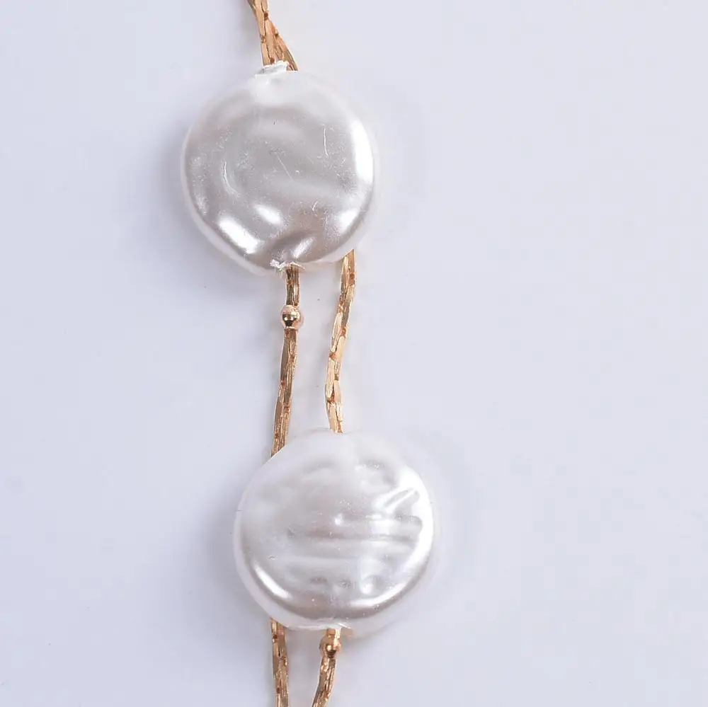 Двухслойное Золотое металлическое ожерелье-чокер с искусственным жемчугом